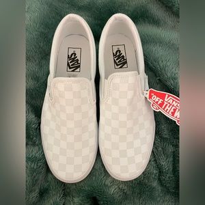 White Checker Vans